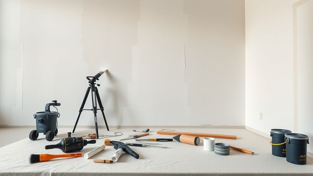 Painter setting up and mastering painting preparation with expert technique