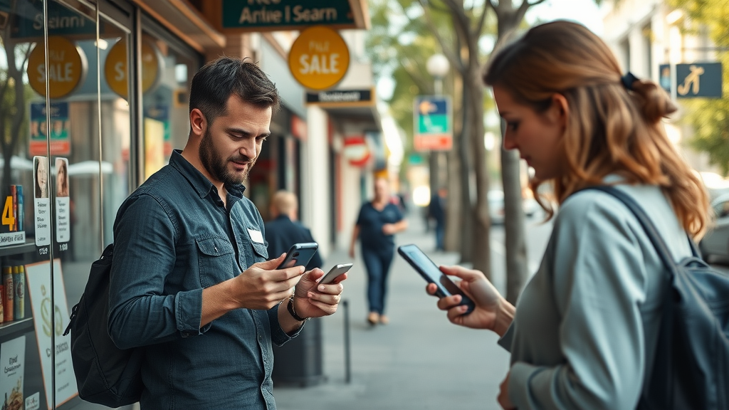Small business engaging customers through multiple affordable marketing channels in local city