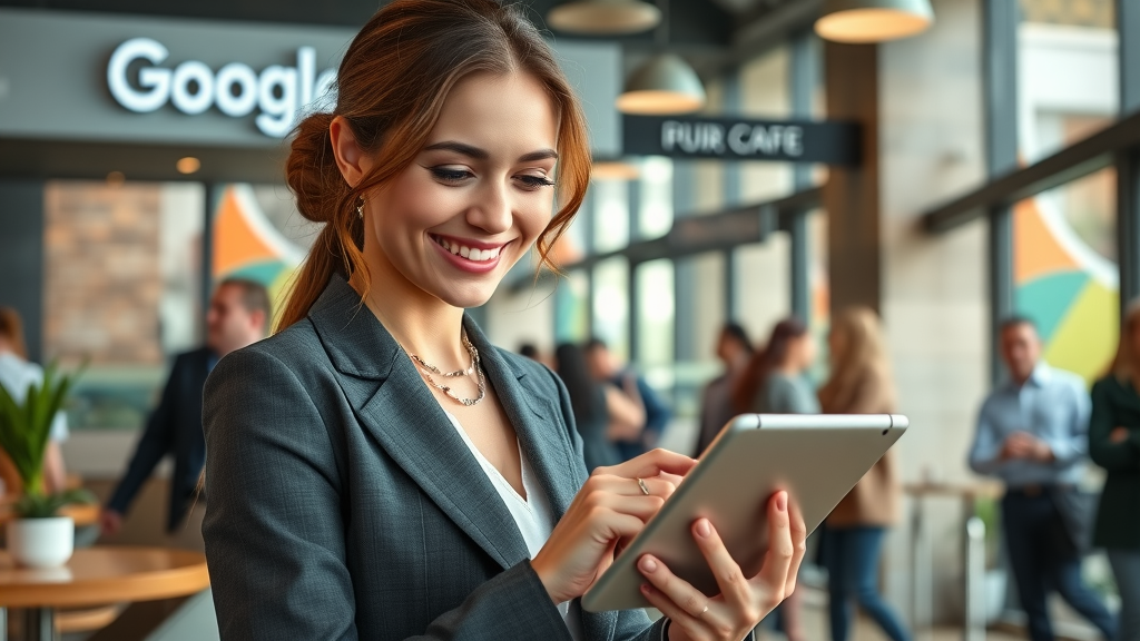entrepreneur updating Google Business Profile for small business seo strategies
