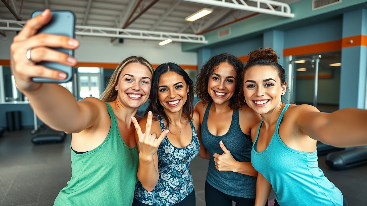 fitness classes - friendly group of women taking a selfie after their Winnipeg gym workout class