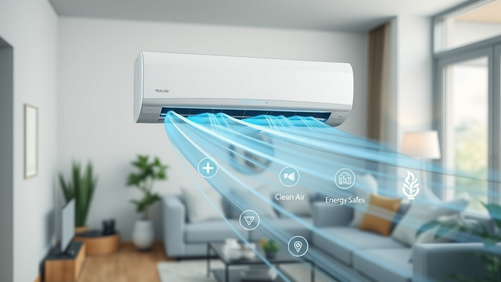 Modern air conditioner efficiently cooling a stylish home interior after repair.