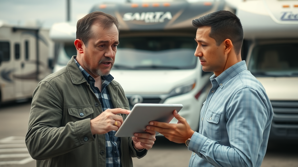 RV seller declining lowball offer with peer-to-peer RV sales expert market data