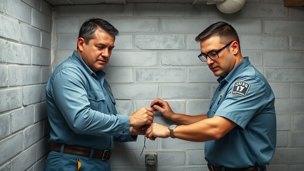 Experts performing basement wall restoration to fix leaks and prevent damage.