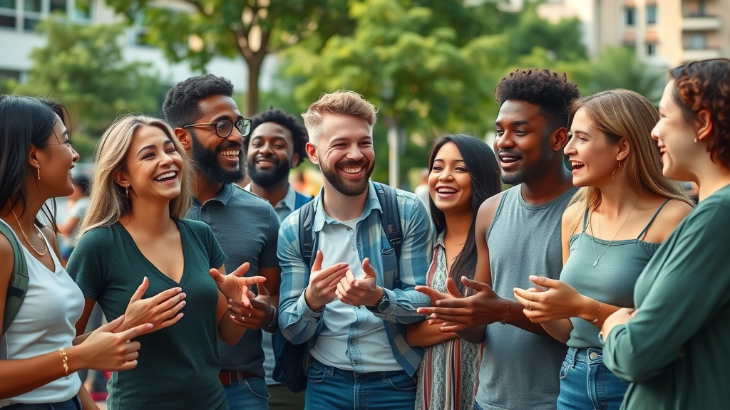 social wellness diverse group connecting with joy and conversation