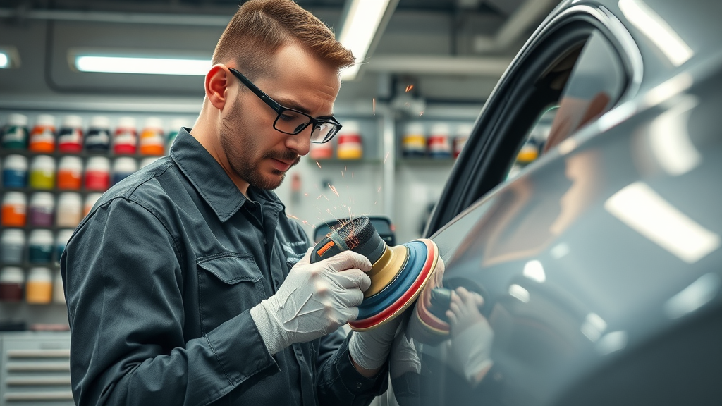 auto body shop in irving tx technician performs body panel repair with advanced tools and paints