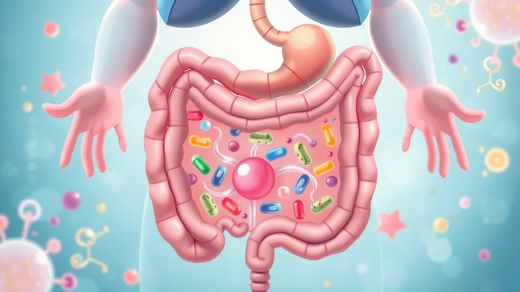 artistic illustration of healthy gut and microbiome for hormone balance