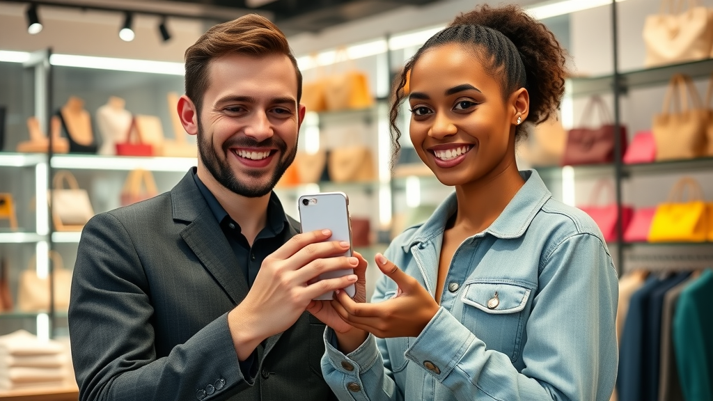 friendly micro-influencer and business owner collaborating, influencer marketing for small business