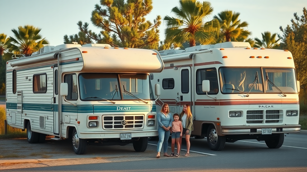 Comparison of aged RV and pristine RV illustrating maximizing RV sale value with depreciation knowledge