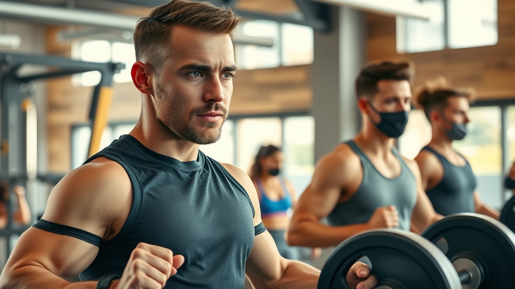 Personal training session in state-of-the-art Denver gym with motivating coach