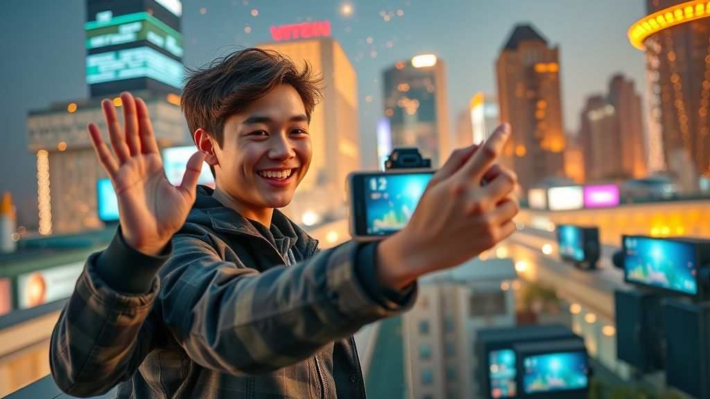 marketer using innovative content marketing tips to record engaging video for brand awareness