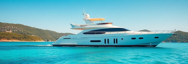 Luxurious yacht on blue waters epitomizes nautical lifestyle.