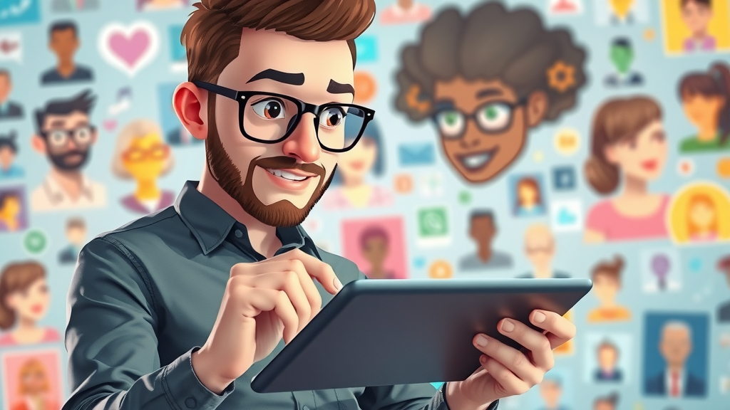 marketer using content marketing tips to analyze diverse target audience personas on digital tablet