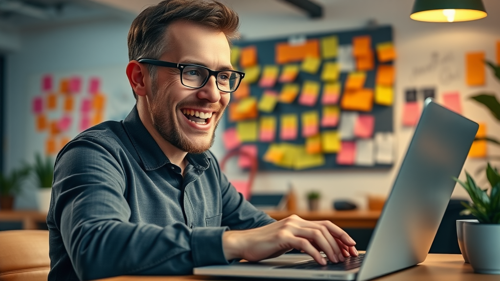 subject line strategies for email marketing campaigns - marketer creating subject lines on a laptop in a creative workspace