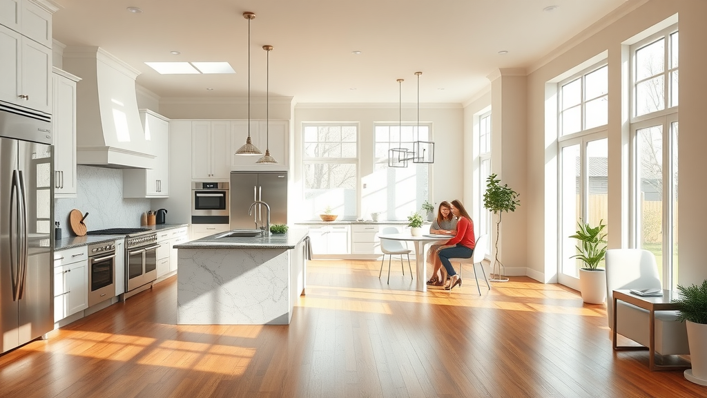 Modern kitchens floors &amp; baths with open layout and natural light.