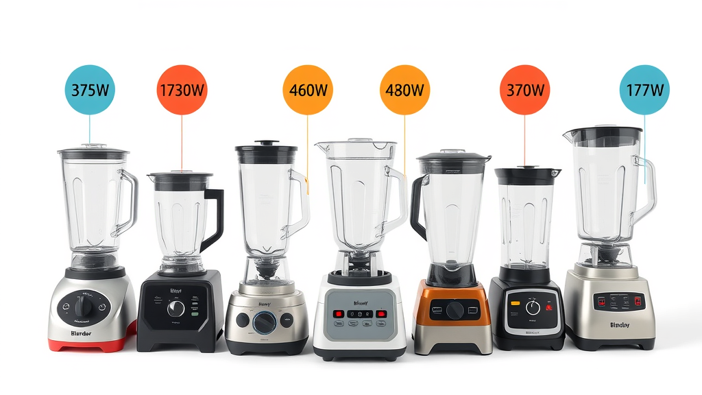 blender wattage infographic, best wattage for smoothie blender