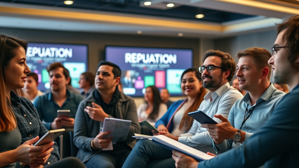 engaged audience learning about digital marketing and reputation