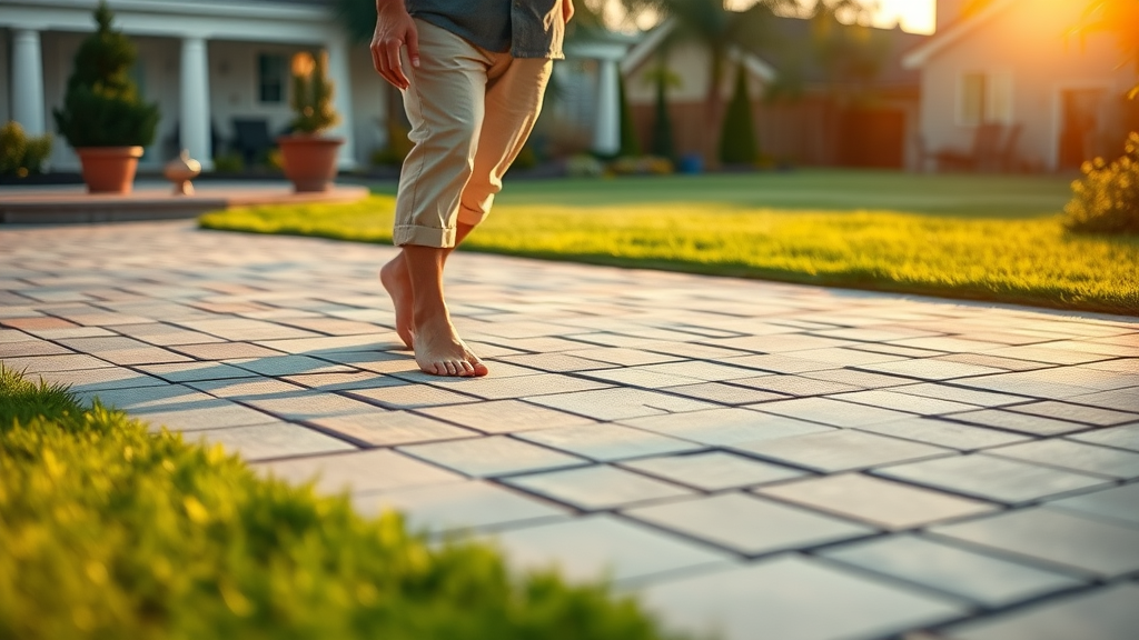 Professionally installed pavers creating a smooth, safe walkway outdoors