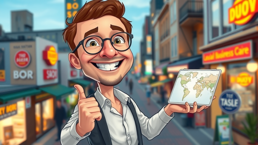 Local business owner promoting business online and optimizing for local SEO
