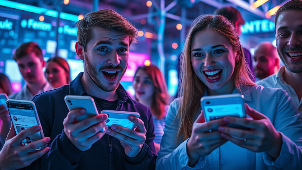 Vibrant interfaces of social media apps showing influencer marketing impact on engagement and network