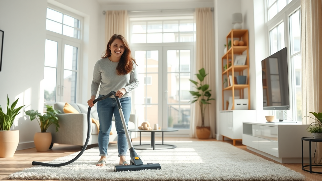 Professional house cleaning service brightens modern living room