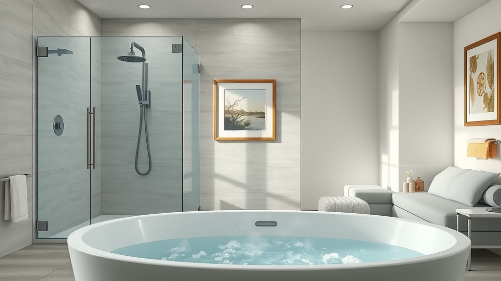 Beautifully remodeled bath with walk-in shower and upscale fixtures