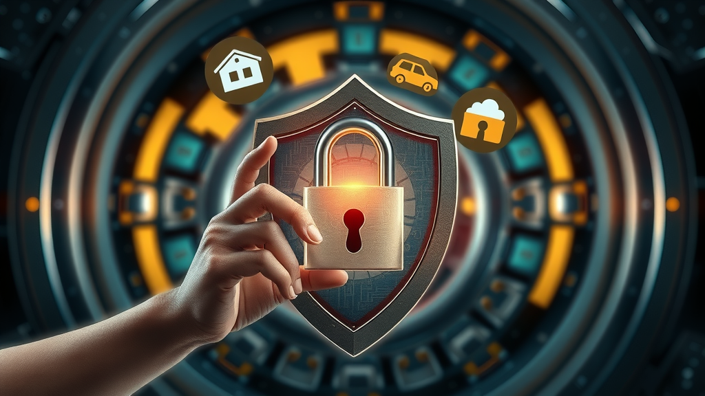 Shield and lock protecting assets, houses, vehicles, and gold bars for secured party creditors