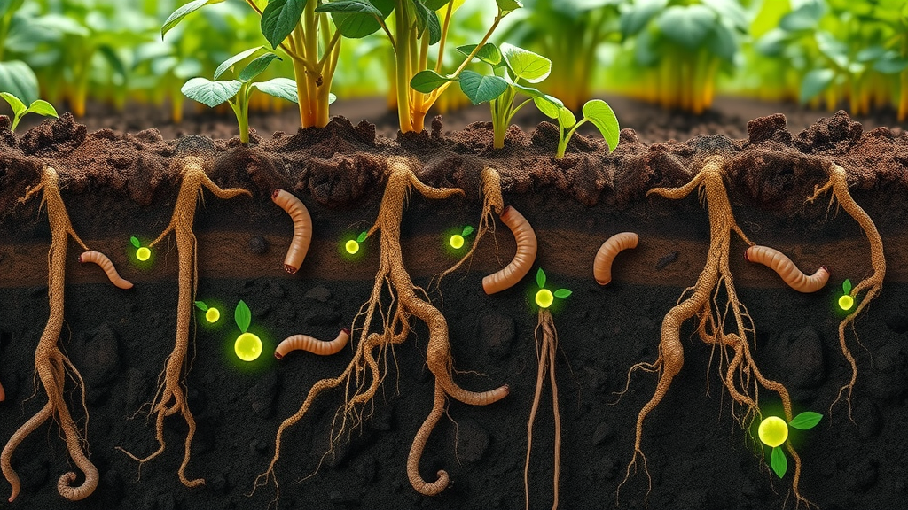 healthy soil and vibrant cover crops on a thriving regenerative farm, demonstrating environmental and food production benefits