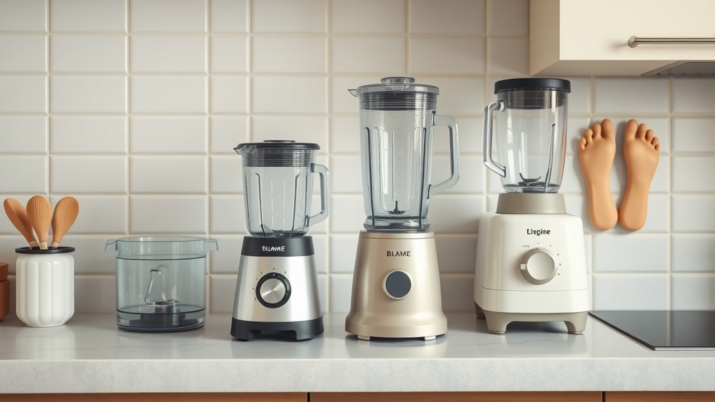 personal blender and classic blender on kitchen counter showing counter space comparison, best smoothie blender