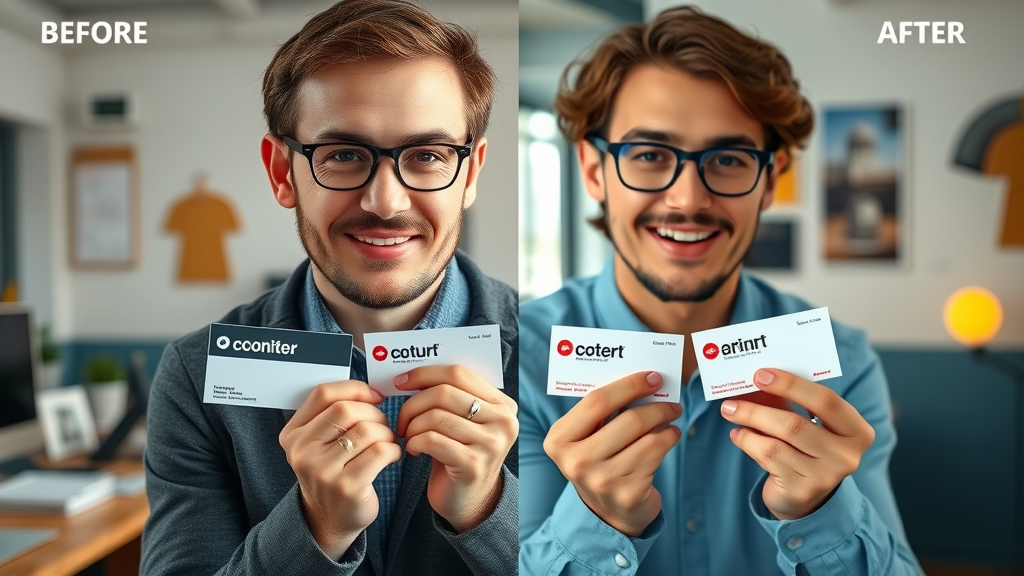 entrepreneur small business owner before and after branding transformation visual identity