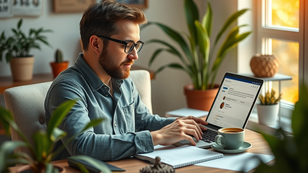 digital marketing for small businesses entrepreneur drafting email campaign cozy workspace email dashboard morning sunlight