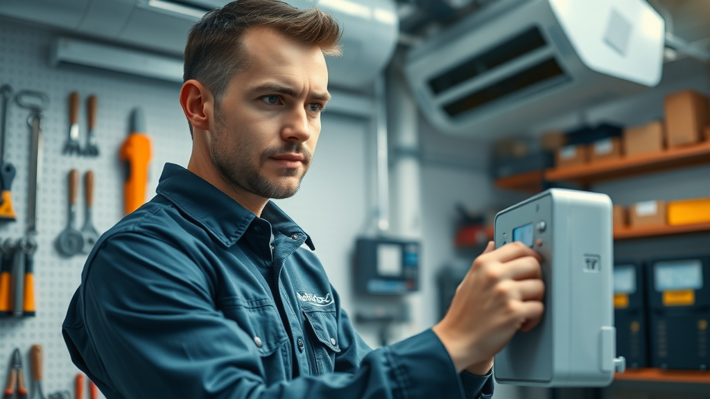 Expert technician provides modern air conditioner repair and service