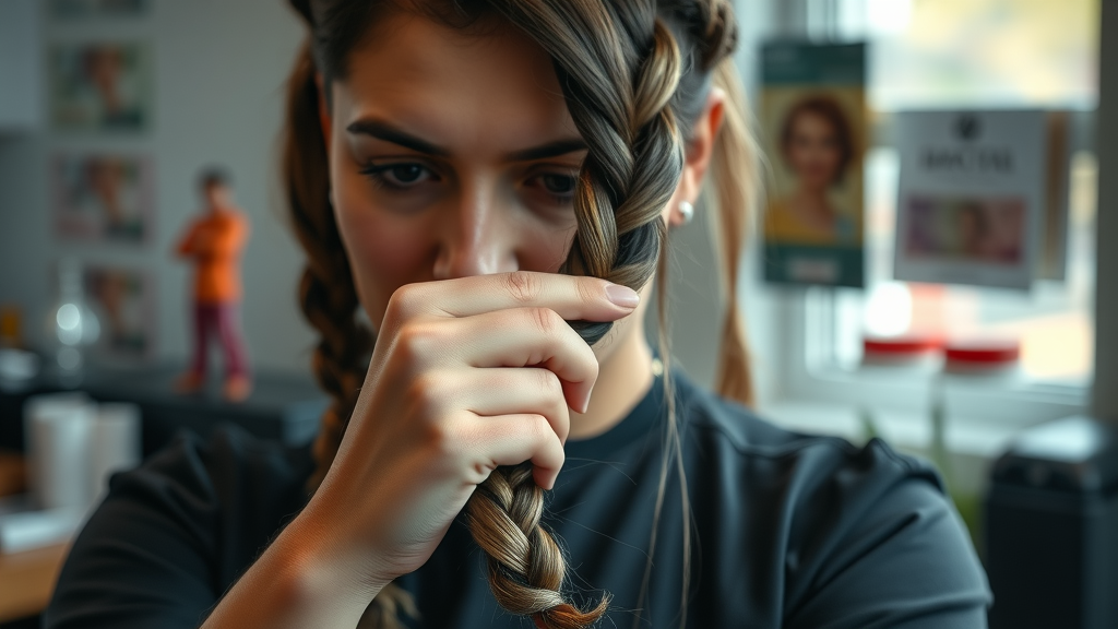 Close-up of hair stylist
