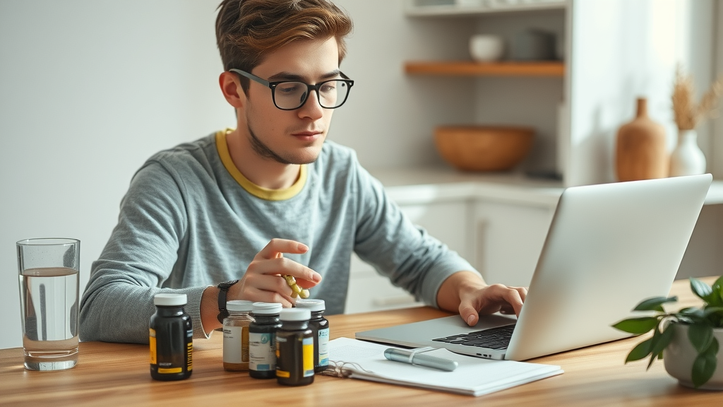 person reading supplement bottles potential side effects adaptogenic herbs natural endocrine support