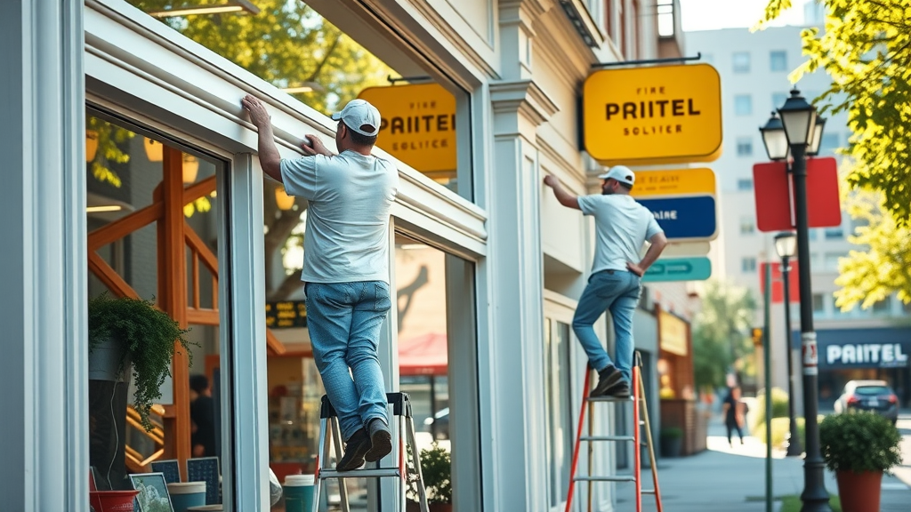 Professionals revitalizing retail space with commercial painting solutions