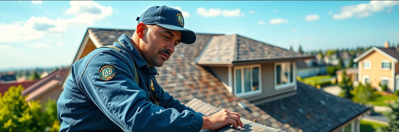 Roofing services near Chesterfield, roofer installing shingles on suburban home roof