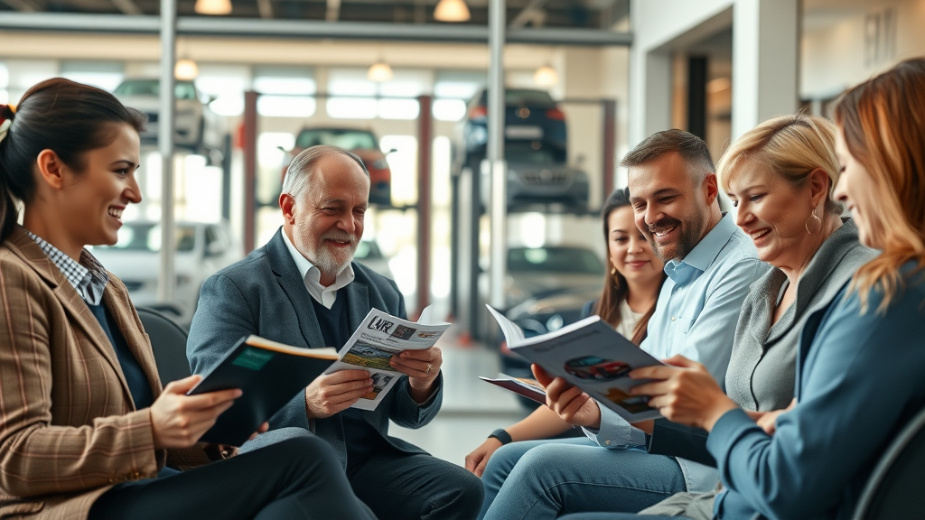 irving auto repair satisfied customers relax in modern waiting area with visible service bays