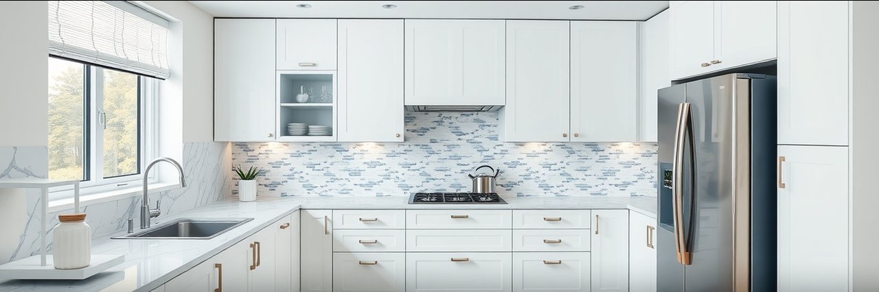Modern kitchen with fresh painted cabinets and commercial painting solutions