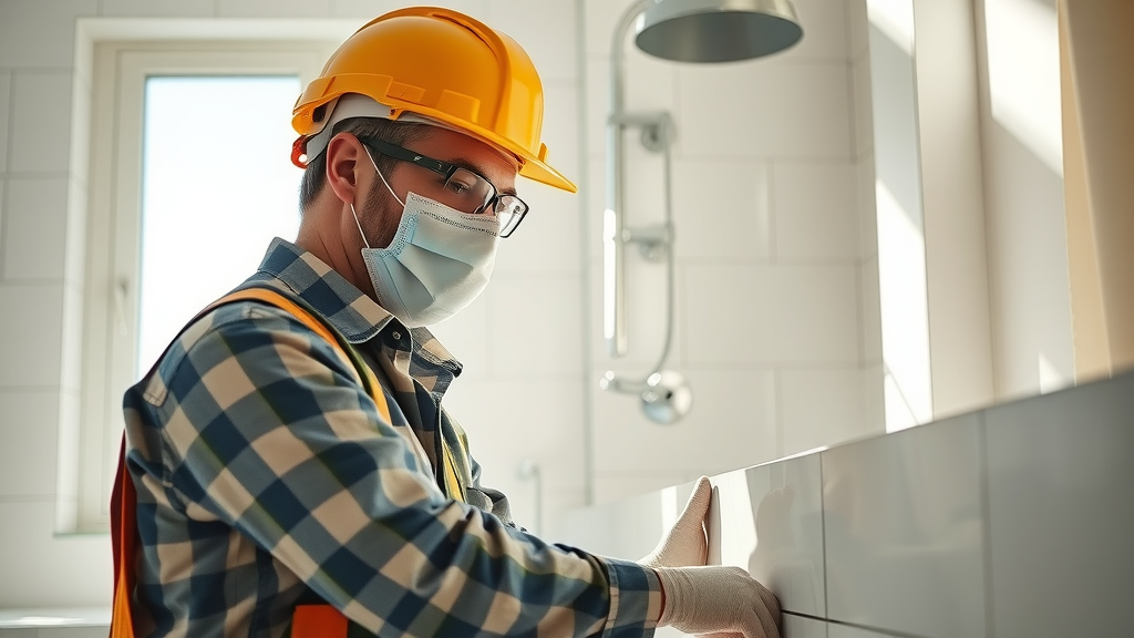 Expert builder installing tiles for safe, high-quality remodeling and building
