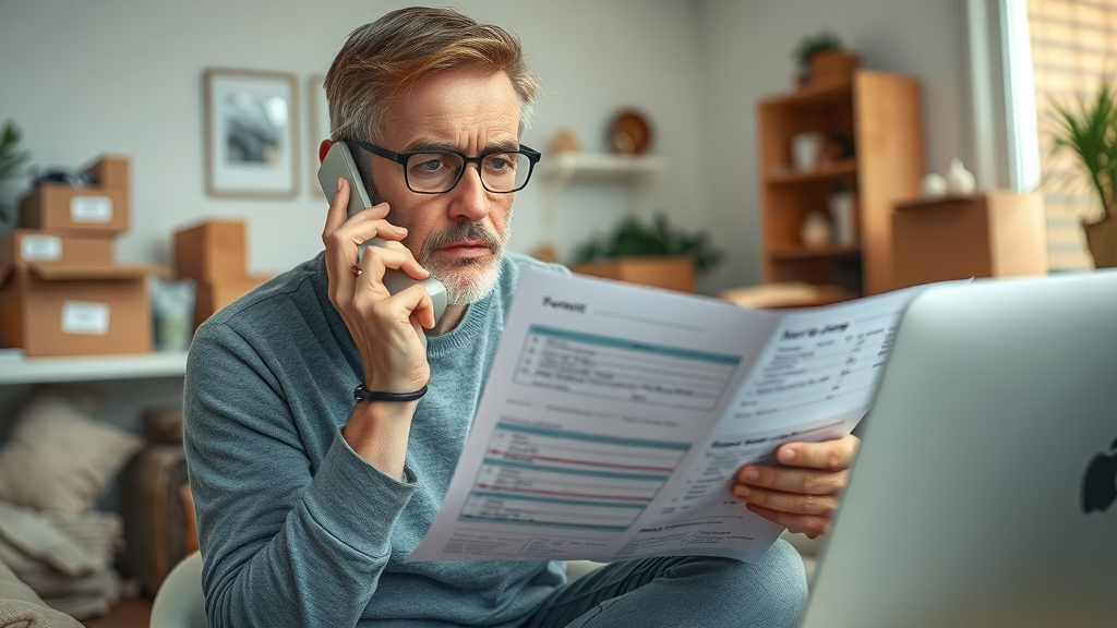 customer struggles with confusing moving company estimate boxes paperwork laptop local move