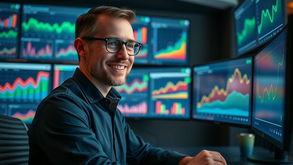 Social media manager tracking KPIs for social media reputation management with satisfaction