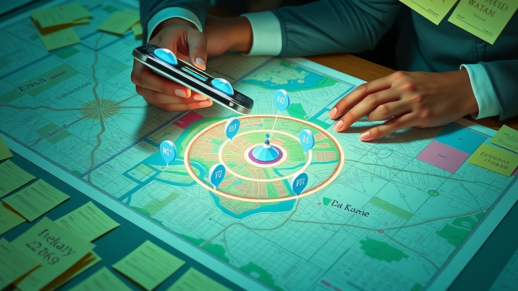 Animated map demonstrates geo-targeting zones for effective small business marketing spend