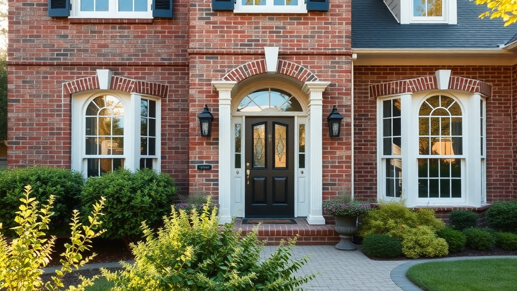 Home exterior with vibrant brick staining techniques enhancing curb appeal