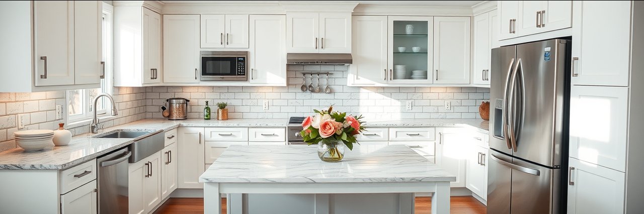 Modern kitchen showing fresh cabinetry from commercial painting services.