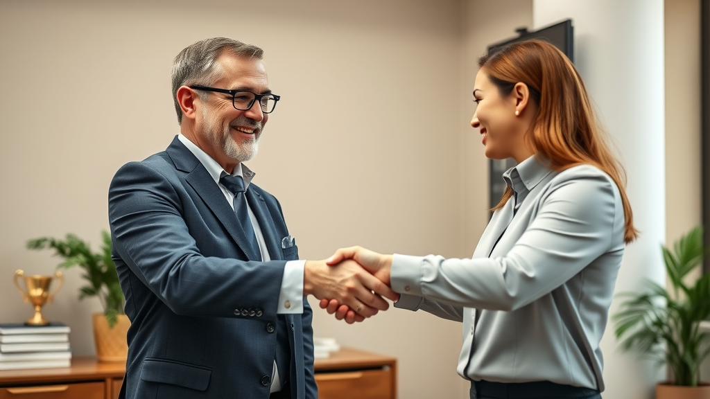 Business owner and accountant finalizing accountanting partnership