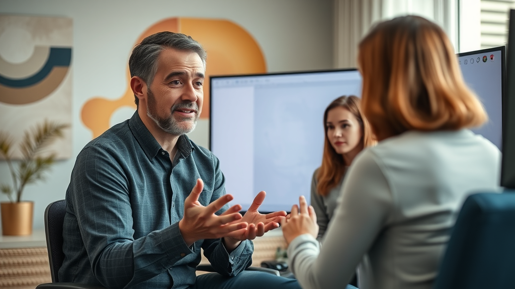 professional couples therapist guiding concerned couple through online infidelity counseling session