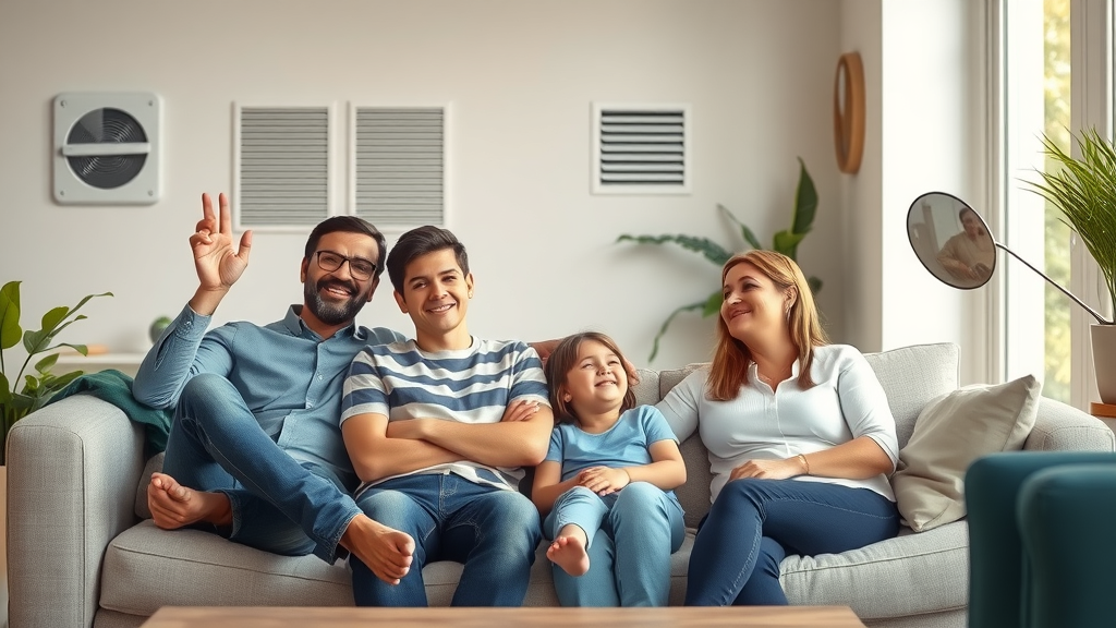 Heating and air conditioning repairs ensure comfortable home with happy family