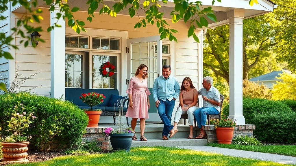 Happy family outside pest-free Rockland County home in spring, Pest Control Rockland County