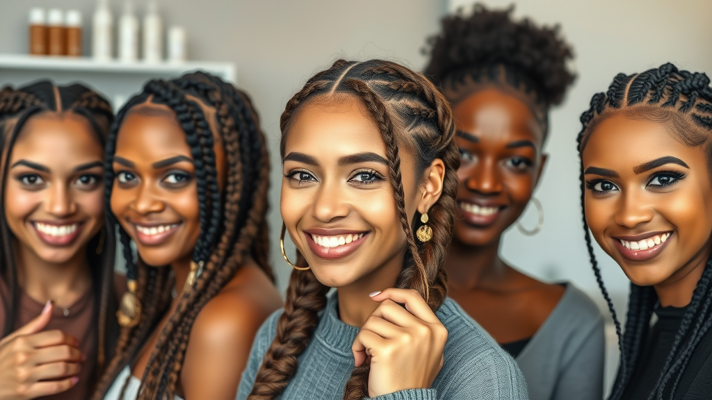 variety of hair braiding in olongapo close-up different braided hairstyles beautiful women modern and classic styles detailed hair accessories