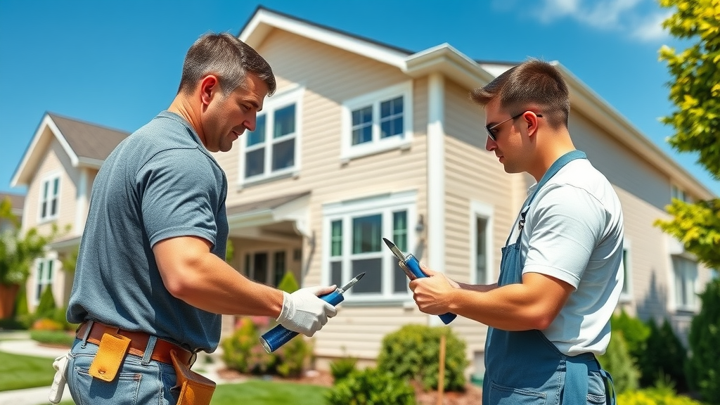 Professional exterior house painting service in action, residential painting services