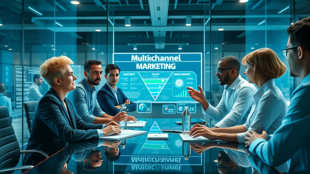 dynamic business team discussing marketing funnel digital marketing strategy